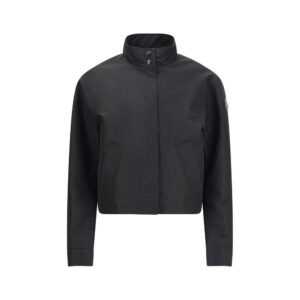 Black Polyester Full-Length Jacket